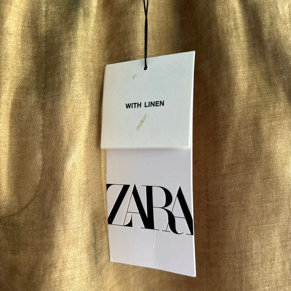 ZARA TIE-DYE LINEN BLEND PANTS NEW